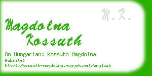 magdolna kossuth business card